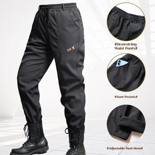 Men's Work Suit Winter Thickened Waterproof Jacket Pants Set Windproof Outdoor Workwear Winter Two Piece Set Jogging Suits Men