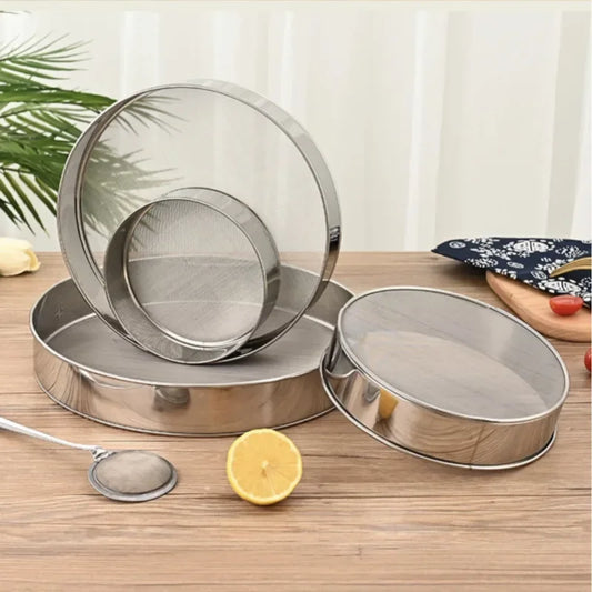 Kitchen Tools Accessories Cooking Sieve for Flour Tea Pasta Strainer Tamis Flours Mesh Rice Pastry Utensils Stainless Steel Mesh