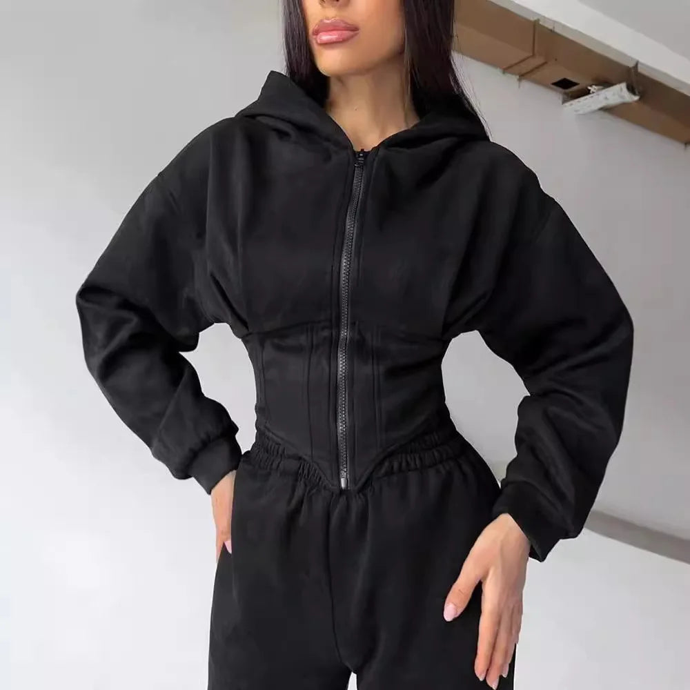 Hoodies Two Piece Sets Women Pant Set Tracksuit Sport Jogger Y2k Sweatshirts Autumn Elastic Waist Streetwear Pants Matching Sets