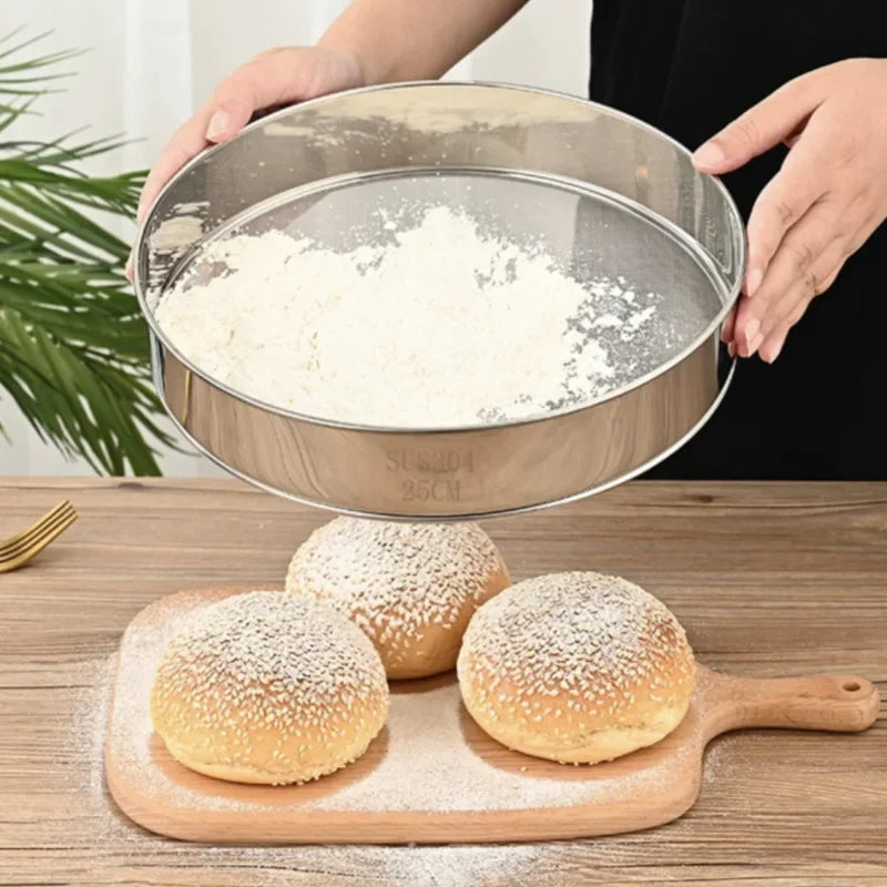Kitchen Tools Accessories Cooking Sieve for Flour Tea Pasta Strainer Tamis Flours Mesh Rice Pastry Utensils Stainless Steel Mesh