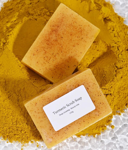 Natural Turmeric Kojic Scrub Soap Cleansing Bath Soap Oil Control & Whitening Kojic Turmeric Soaps for Face,Bath, Body
