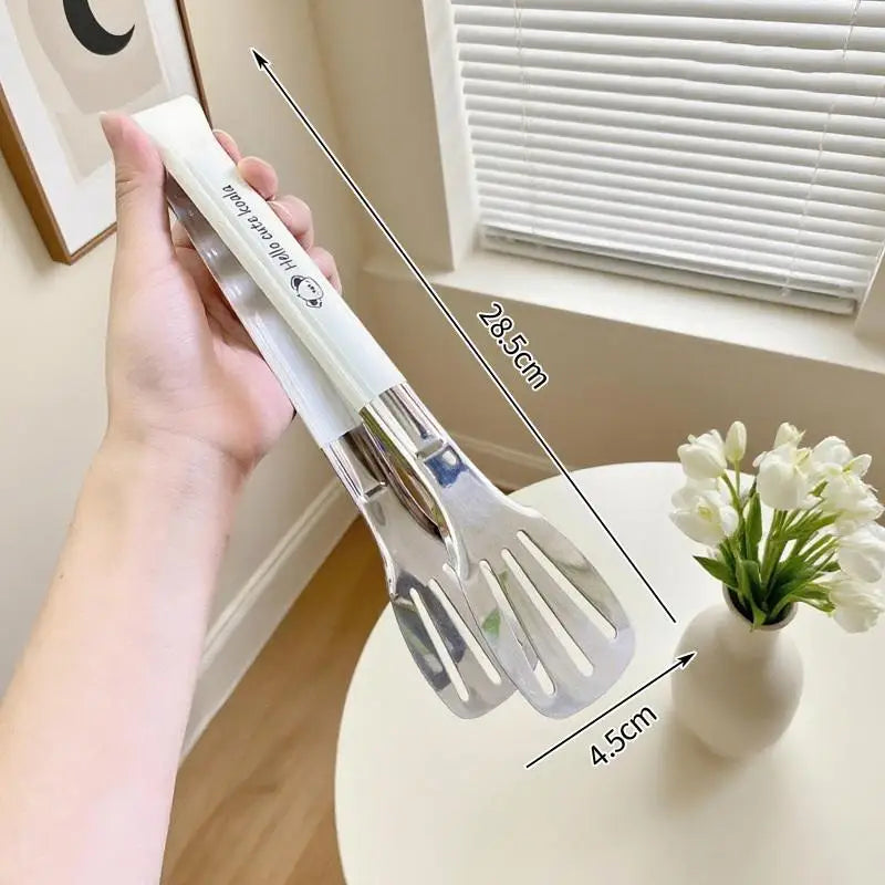 Stainless Steel Food Tongs Kitchen Utensils Buffet Cooking Tool Anti Heat Bread Clip Pastry Clamp For Desserts Salads Barbecue