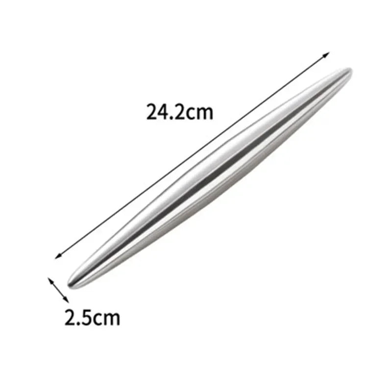 1Pc Stainless Steel Rolling Pin Kitchen Utensils Dough Roller Bake Pizza Noodles Cookie Dumplings Making Non-stick Baking Tool