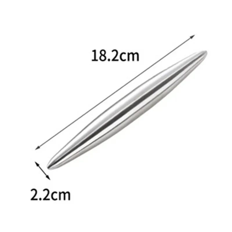 1Pc Stainless Steel Rolling Pin Kitchen Utensils Dough Roller Bake Pizza Noodles Cookie Dumplings Making Non-stick Baking Tool