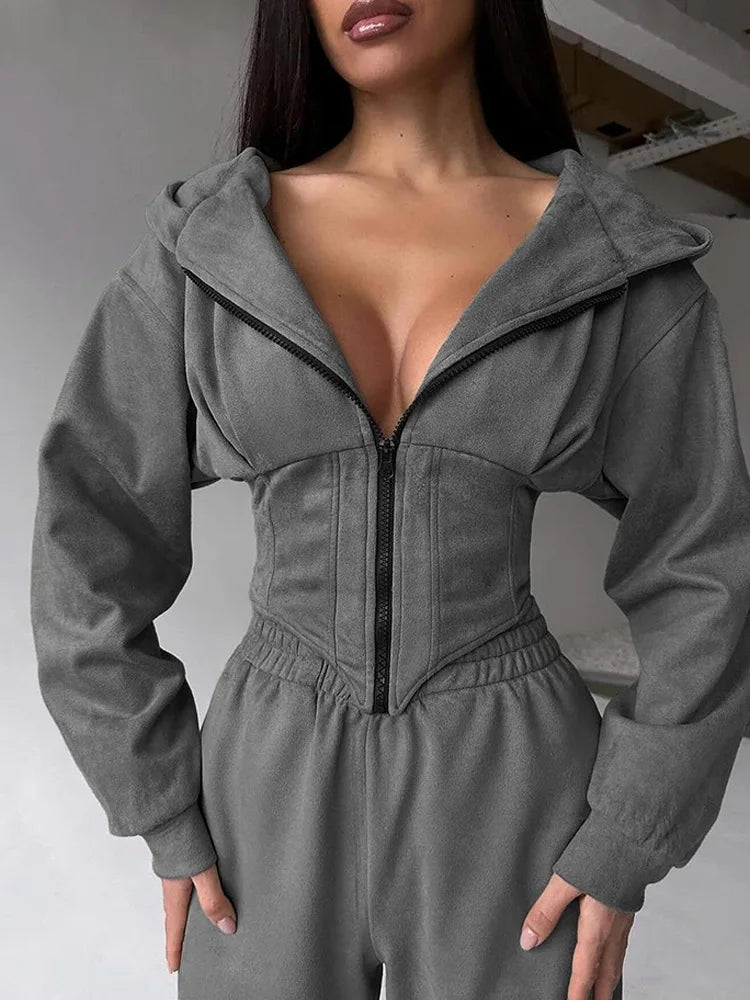 Hoodies Two Piece Sets Women Pant Set Tracksuit Sport Jogger Y2k Sweatshirts Autumn Elastic Waist Streetwear Pants Matching Sets