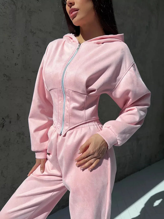 Hoodies Two Piece Sets Women Pant Set Tracksuit Sport Jogger Y2k Sweatshirts Autumn Elastic Waist Streetwear Pants Matching Sets
